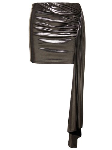Laminated Jersey Miniskirt With Drape - Blumarine - Modalova