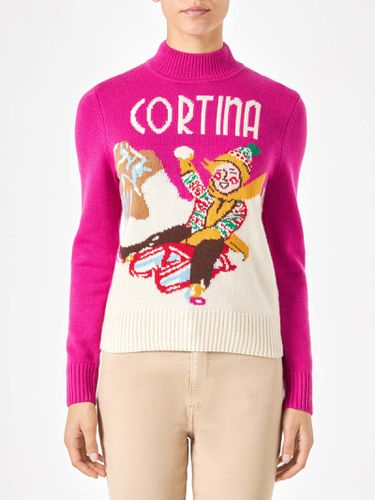 Woman Crewneck Sweater With Cortina Postcard - MC2 Saint Barth - Modalova