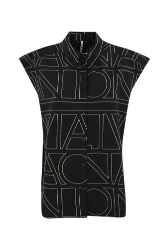 Sleeveless Shirt With Logo Embroidery - Liviana Conti - Modalova