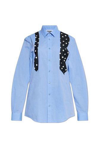 Tie-printed Curved Hem Shirt - Moschino - Modalova