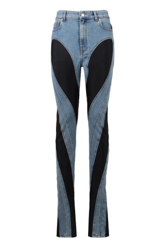 Slitted Bi-material Spiral Jeans - Mugler - Modalova