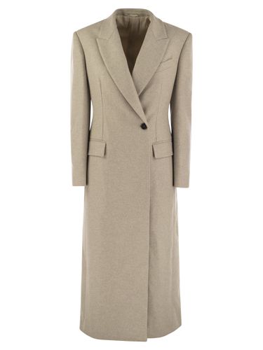 Lightweight Wool Cloth Coat With Jewellery - Brunello Cucinelli - Modalova