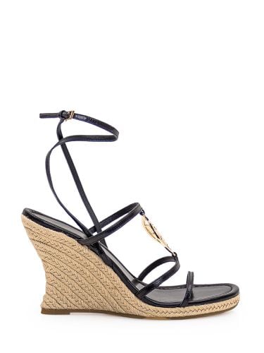 Capri Miller Sandal In Raffia And Leather - Tory Burch - Modalova