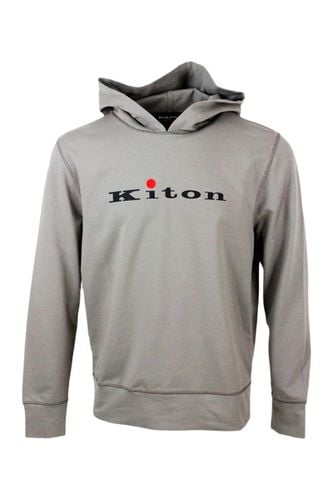 Hooded Sweatshirt In Soft And Fine Stretch Cotton With Long Sleeves - Kiton - Modalova