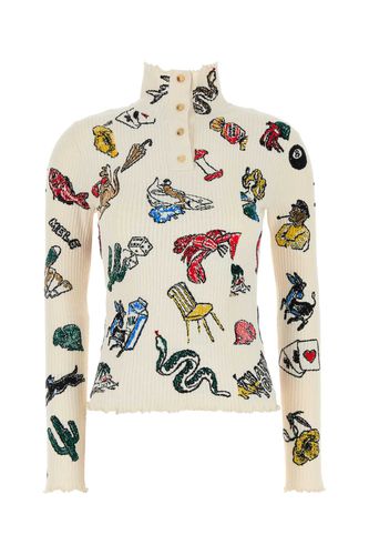 Embroidered Stretch Wool Blend Sweater - Bottega Veneta - Modalova