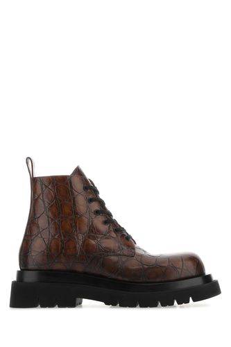 Brown Leather Lug Ankle Boots - Bottega Veneta - Modalova