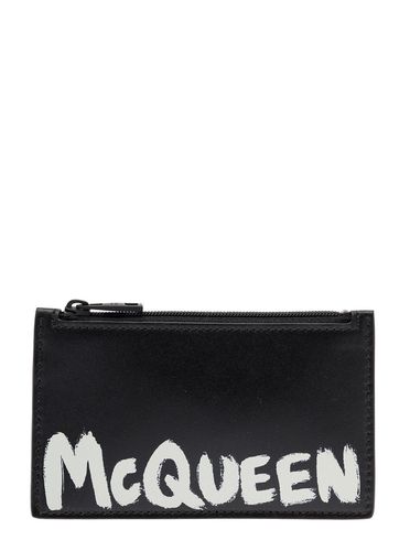 Card-holder With Contrasting Graffiti Logo In Smooth Leather Man - Alexander McQueen - Modalova