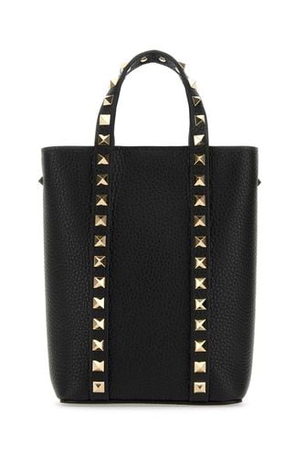 Black Leather Rockstud Handbag - Valentino Garavani - Modalova