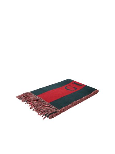 Ribbon Web Jacquard /red Scarf - Gucci - Modalova