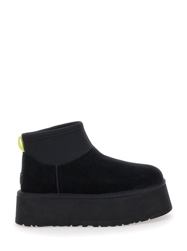 Black Classic Mini Dipper Ankle Boots With Fabric Insert In Suede Woman - UGG - Modalova