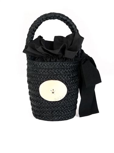 Patou Black Raffia Bucket Bag - Patou - Modalova
