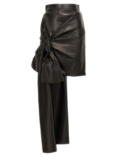 Leather Skirt With Maxi Bow - Alexander McQueen - Modalova