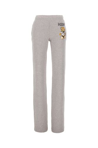 Melange Grey Cotton Joggers - Moschino - Modalova