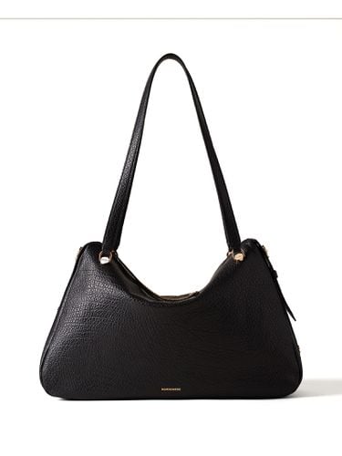 Shopping Bag Oyster Black Large In Leather - Borbonese - Modalova