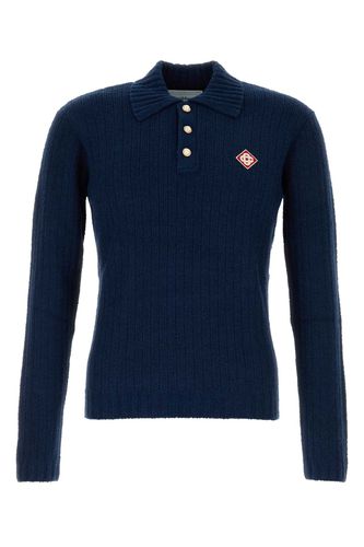 Blue Stretch Cotton Blend Sweater - Casablanca - Modalova