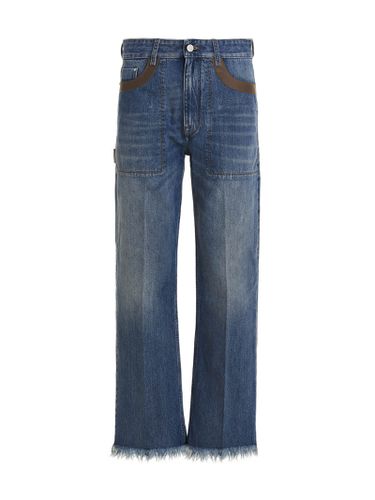 Fendi Leather Detail Jeans - Fendi - Modalova
