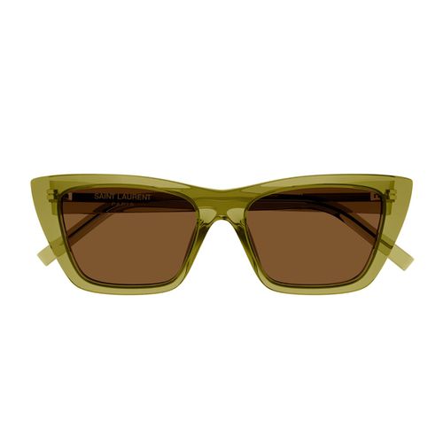 Saint Laurent Sl 276 Mica Linea Sl Logo 059 Green Brown Sunglasses - Saint Laurent Eyewear - Modalova