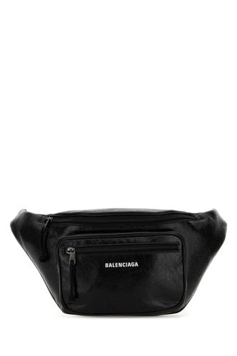 Black Leather Explorer Belt Bag - Balenciaga - Modalova