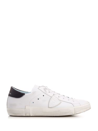 White prsx Leather Sneakers With Black Heel Tab - Philippe Model - Modalova