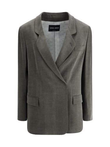 Double-breasted Satin Blazer - Giorgio Armani - Modalova