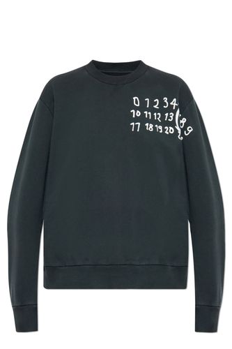 Number Motif Printed Crewneck Sweatshirt - MM6 Maison Margiela - Modalova