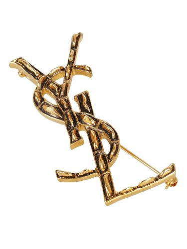 Opium Initials Logo Brooch - Saint Laurent - Modalova