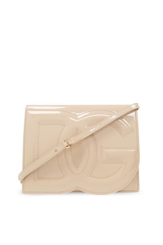 Leather Shoulder Bag With Logo - Dolce & Gabbana - Modalova
