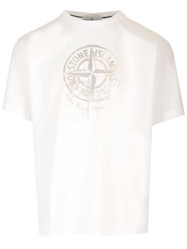 T-shirt With Reflective Print - Stone Island - Modalova