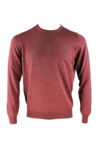 Light Long-sleeved Crewneck Sweater In Wool And Silk - Barba Napoli - Modalova