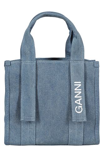 Recycled Tech Small Tote Denim - Ganni - Modalova