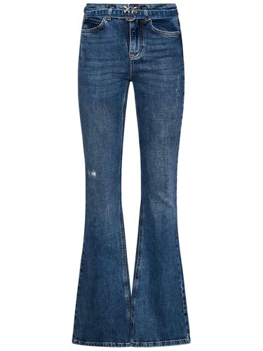 Flora Love Birds Buckle Distressed Flared Jeans - Pinko - Modalova