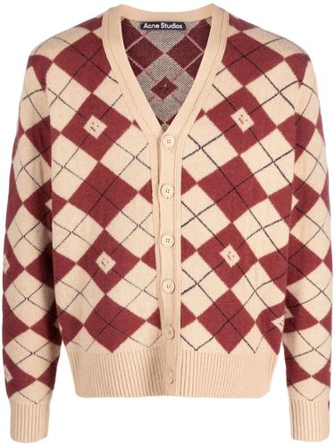 Logo-appliqué Diamond-pattern Cardigan - Acne Studios - Modalova