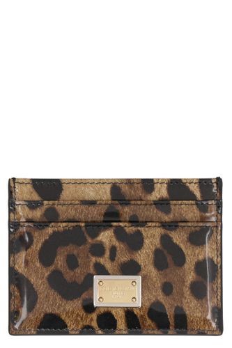 Printed Leather Card Holder - Dolce & Gabbana - Modalova