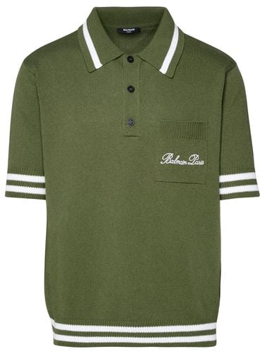 Polo Shirt In Cotton Blend - Balmain - Modalova