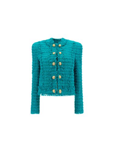 Balmain Collarless Tweed Jacket - Balmain - Modalova