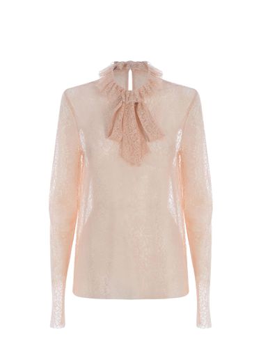 Floral-lace High-neck Sheer Blouse - Philosophy di Lorenzo Serafini - Modalova