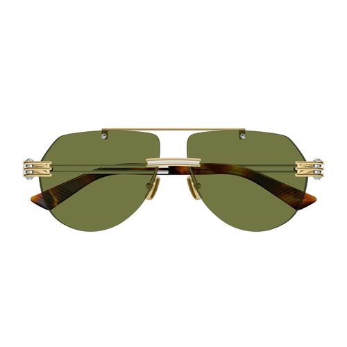 Bottega Veneta Bv1342s Linea Unapologetic 003 Gold Silver Green Sunglasses - Bottega Veneta Eyewear - Modalova