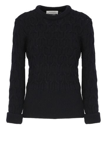 Crisscross Cable Stitch Wool Pullover - Thom Browne - Modalova