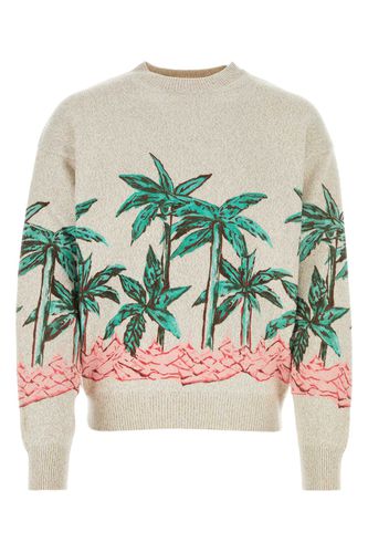 Melange Sand Wool Blend Sweater - Palm Angels - Modalova