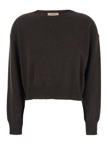 Dark Crew Neck Sweater In Kashmir Woman - TwinSet - Modalova