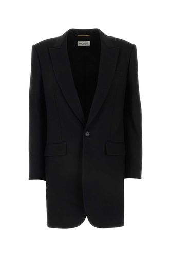 Black Gabardine Blazer - Saint Laurent - Modalova