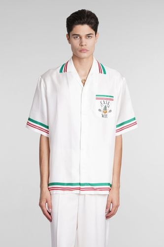 Casablanca Shirt In White Silk - Casablanca - Modalova