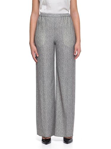 Elasticated-waistband Herringbone Trousers - Emporio Armani - Modalova