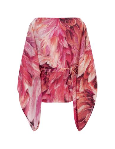 Short Caftan With Plumage Print In - Roberto Cavalli - Modalova