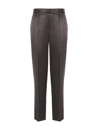 Straight Trousers In Washed Silk - Giorgio Armani - Modalova