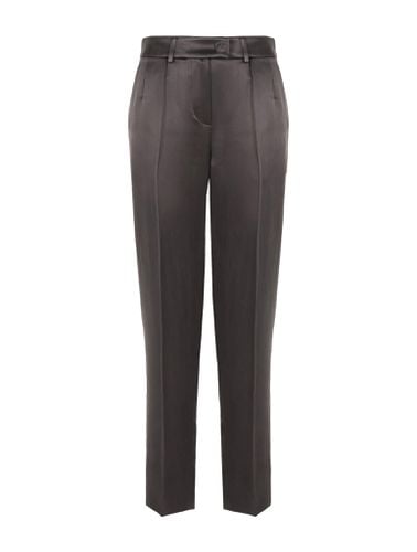 Straight Trousers In Washed Silk - Giorgio Armani - Modalova