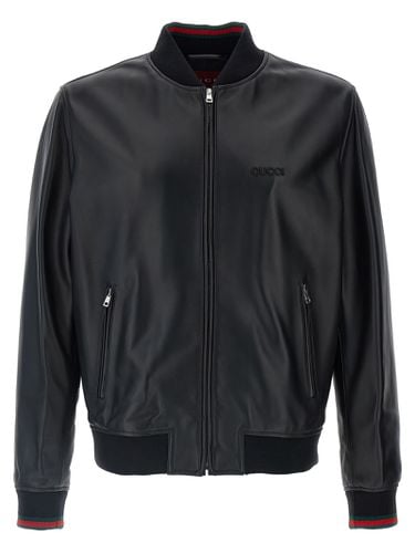 Gucci Leather Bomber Jacket - Gucci - Modalova