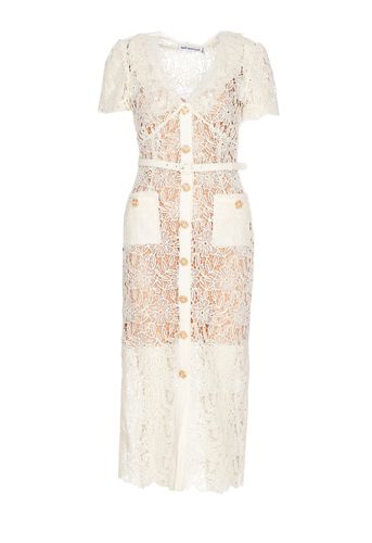 Guipure Lace Midi Dress - self-portrait - Modalova