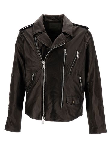 Zip-up Biker Jacket In Smooth Leather Man - Giorgio Brato - Modalova