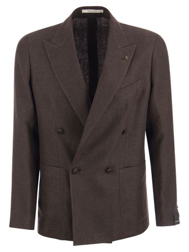 Double-breasted Jacket In Wool And Linen - Tagliatore - Modalova
